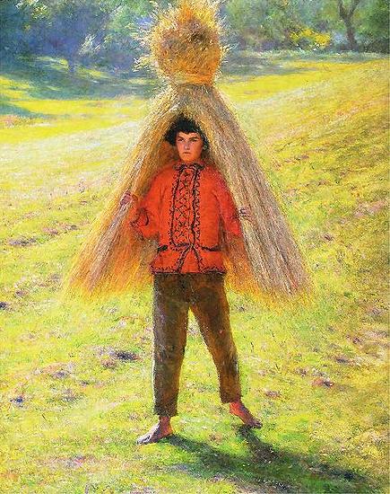 Aleksander Gierymski A boy carrying a sheaf oil painting image